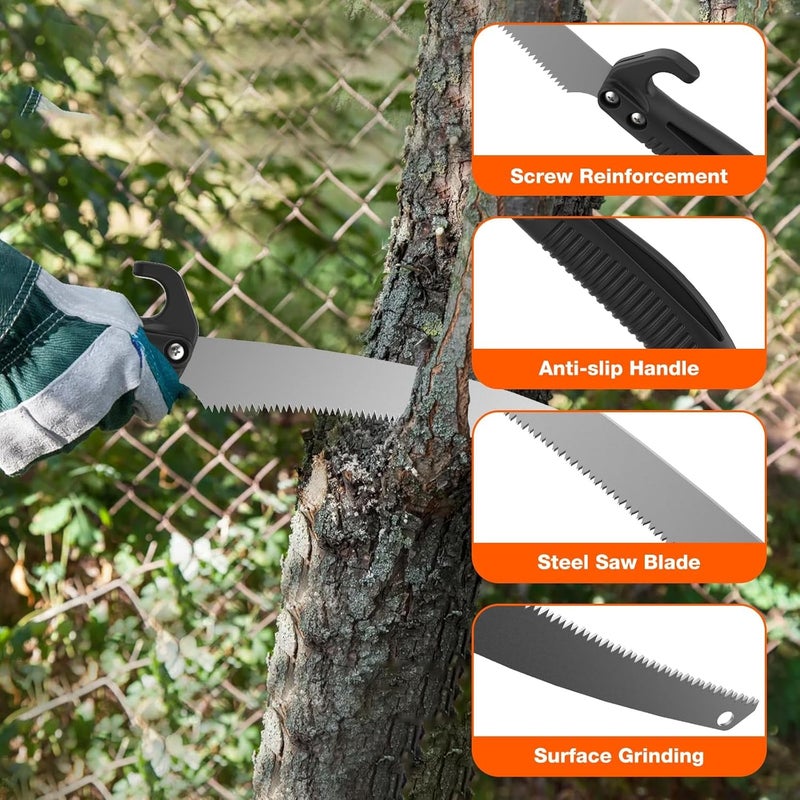 AgiiMan 26FT Reach Pole Saws for Tree Trimming, Pole Saw with 5-20FT Telescoping Extension Pole, Pruning Saw with 19" 3X Detachable Saw, Non-Slip Handle, Tree Trimmer for Garden Palms Shrubs - Image 2